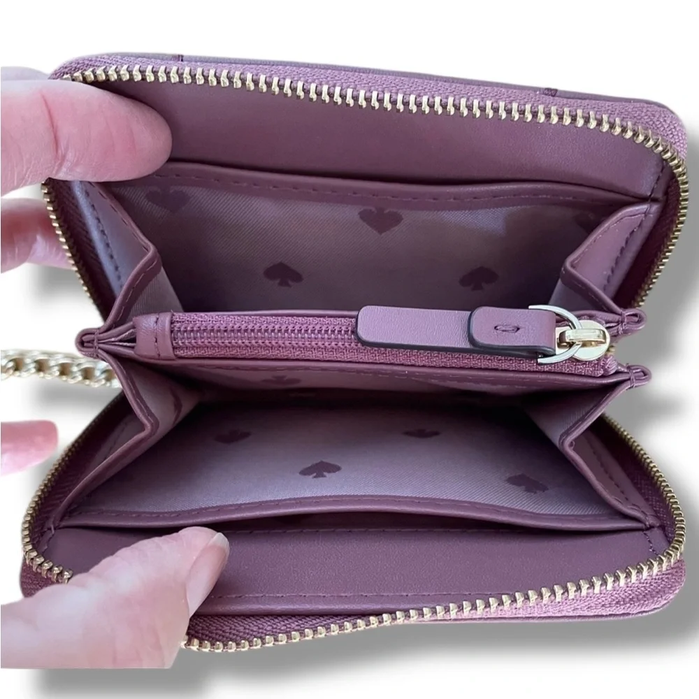 Kate Spade Briar Lane Plumberry Quilted Convertible Shoulder Bag & Wallet & COA